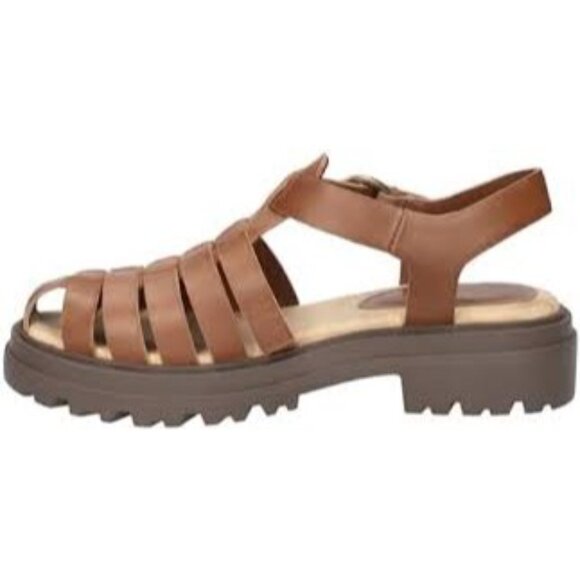 Bella Vita Womens Sinclaire Lug Sole Fisherman Buckled Sandals Tan Size 9.5W NIB - Picture 3 of 5